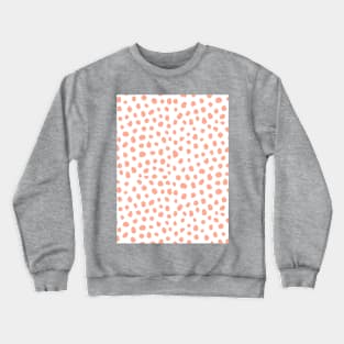 Peach and White Animal Print Pattern Crewneck Sweatshirt